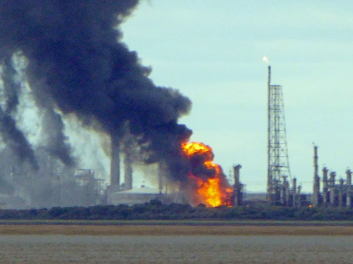 Are you sure about the immediate steps to take after a refinery or plant explosion?